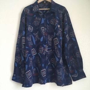 Marithe Francois Girbaud rayon long sleeve button